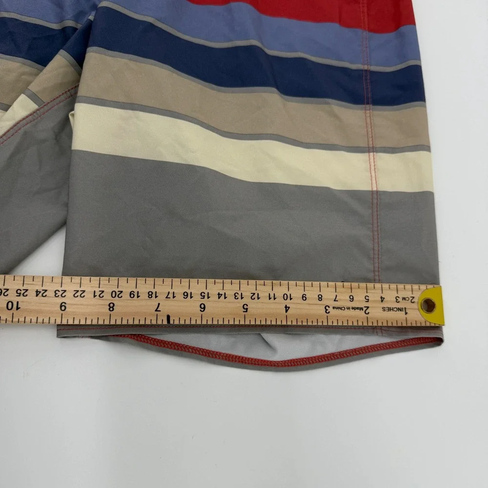 Patagonia Boardshorts Mens 28 Red Striped Hydro Series Recycled Swim Trunks